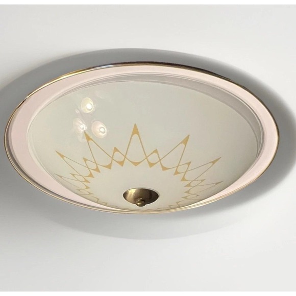 Thomas & Vine Other - Vintage MCM Atomic Starburst Ceiling Light Thomas Industries UFO Saucer 16"